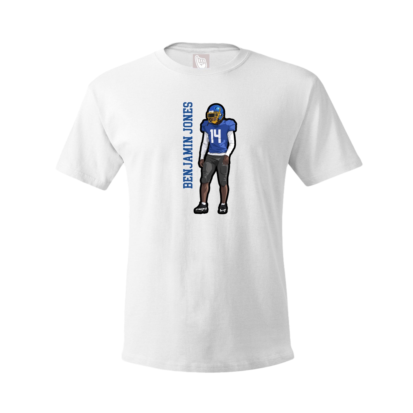 Tee — Name Vertical in White