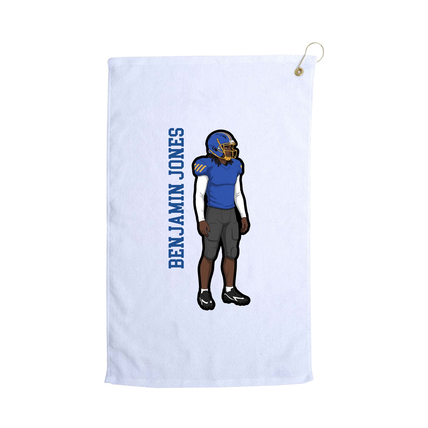 Golf Towel — Name Vertical in White