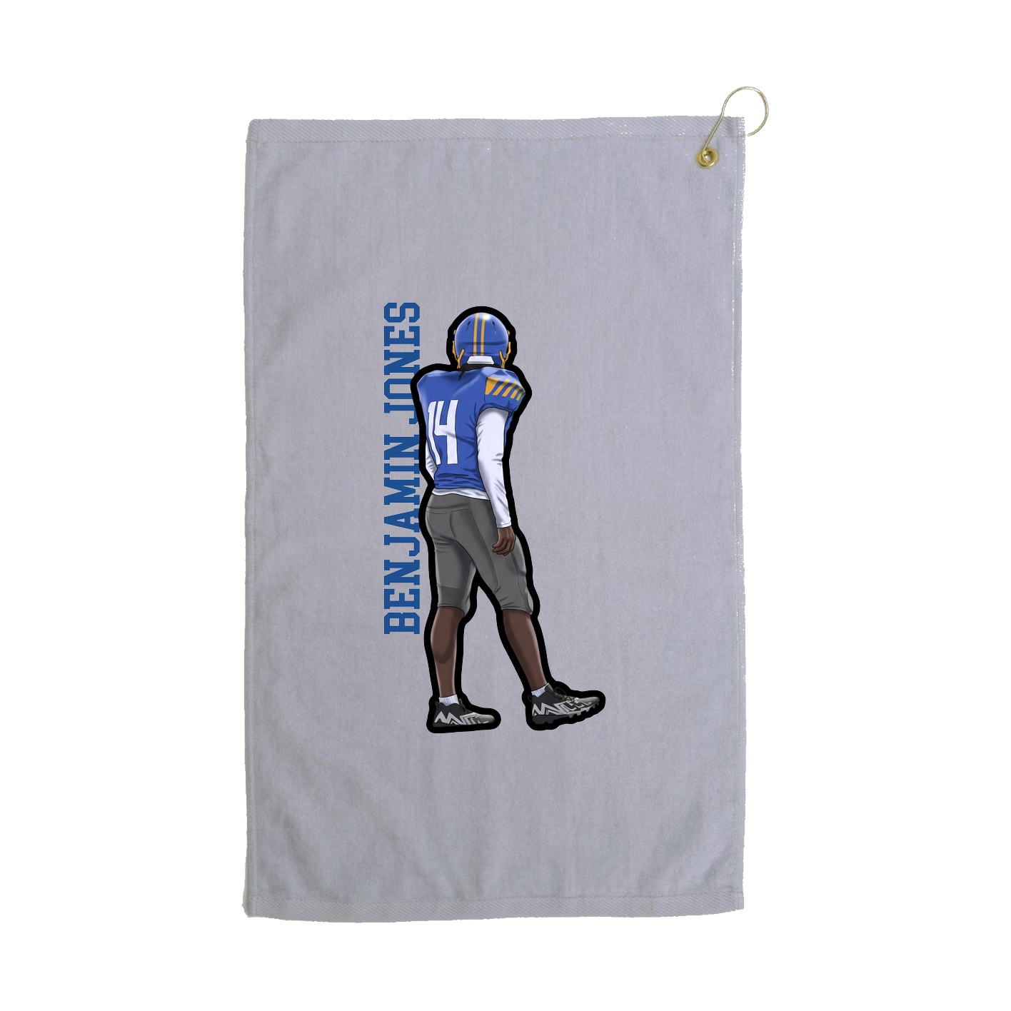 Golf Towel — Name Vertical in Grey