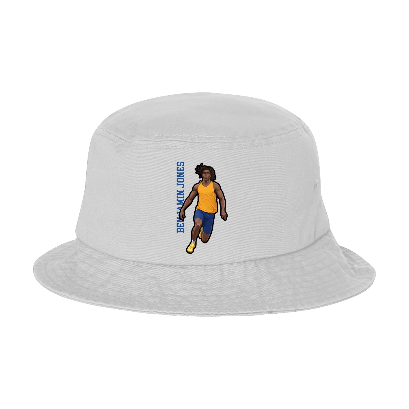 Bucket Cap — Name Vertical in White