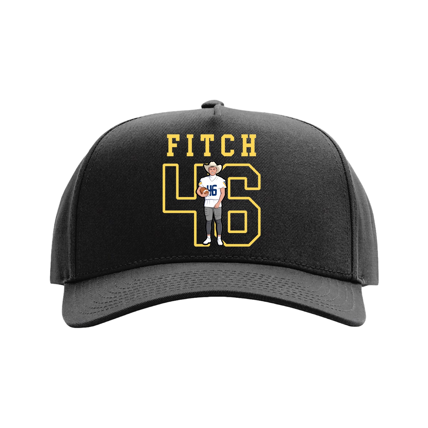 Full Fabric Five-Panel Champ Cap — Shirsey in Black