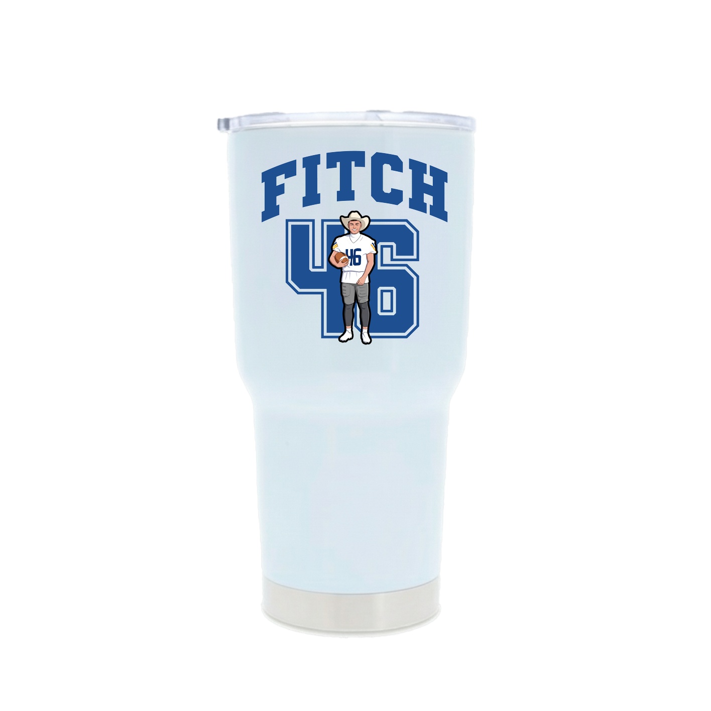30oz Stainless Steel Tumbler — Number in White