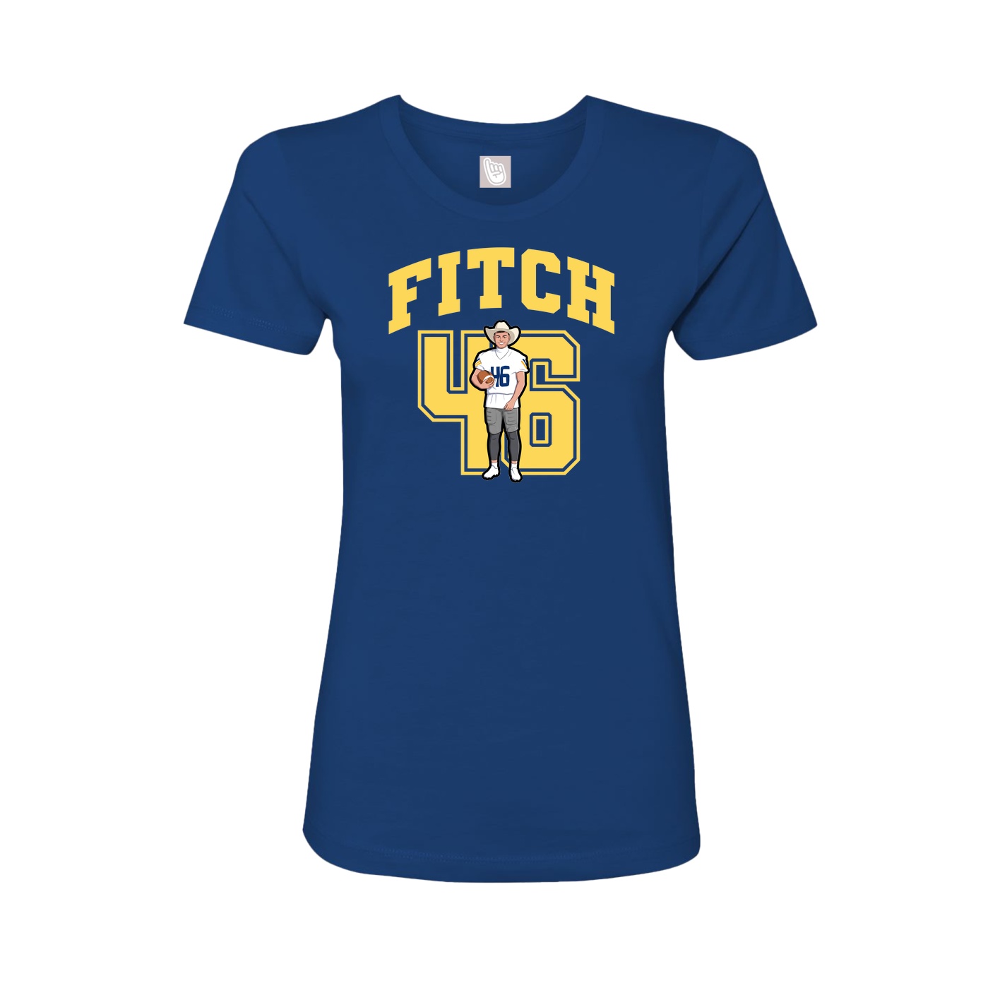 Fitted Women's Tee — Number in Royal