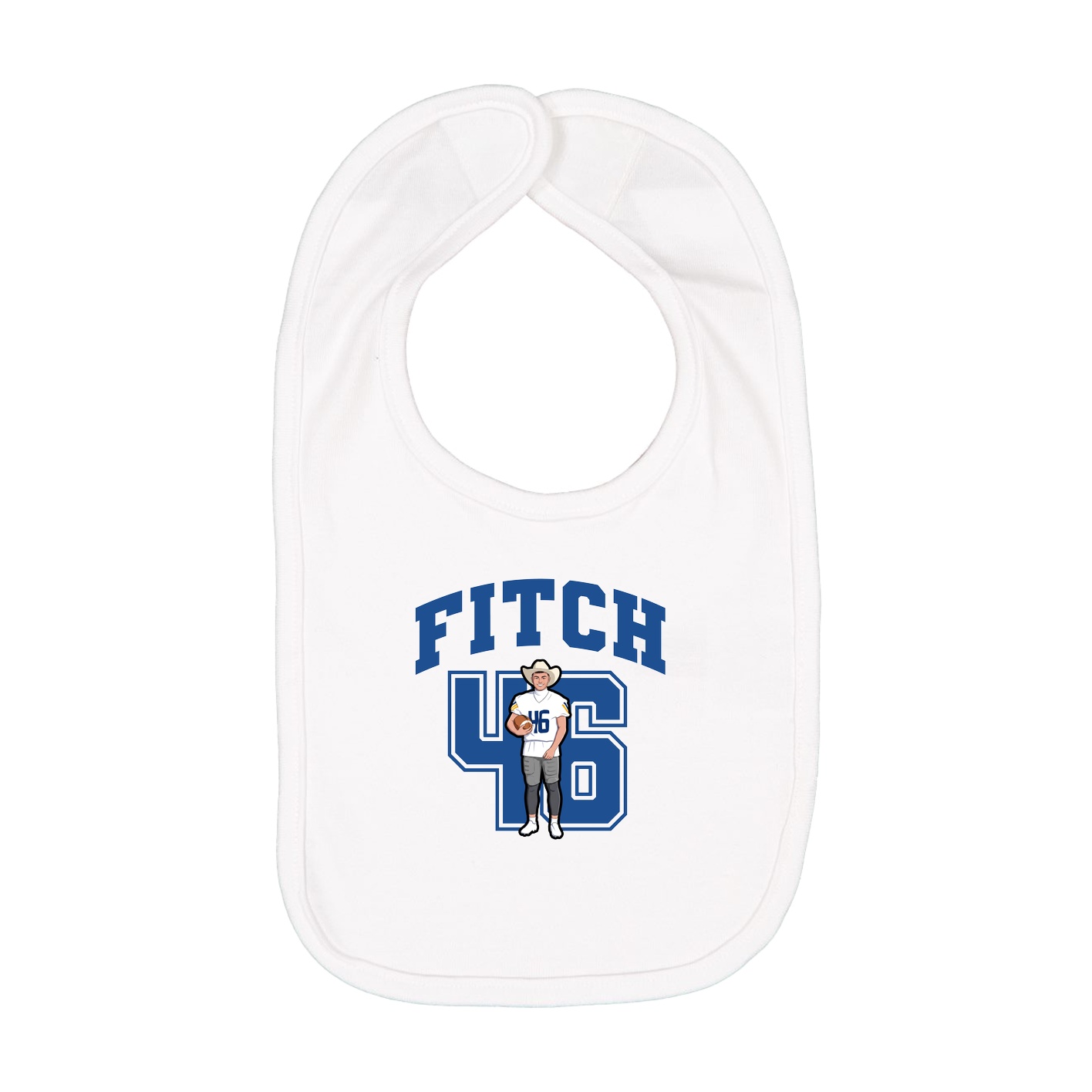 Infant Bib — Number in White