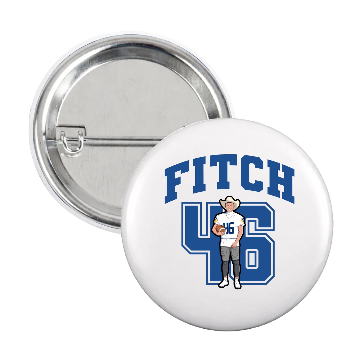 Game Day Button — Number in White