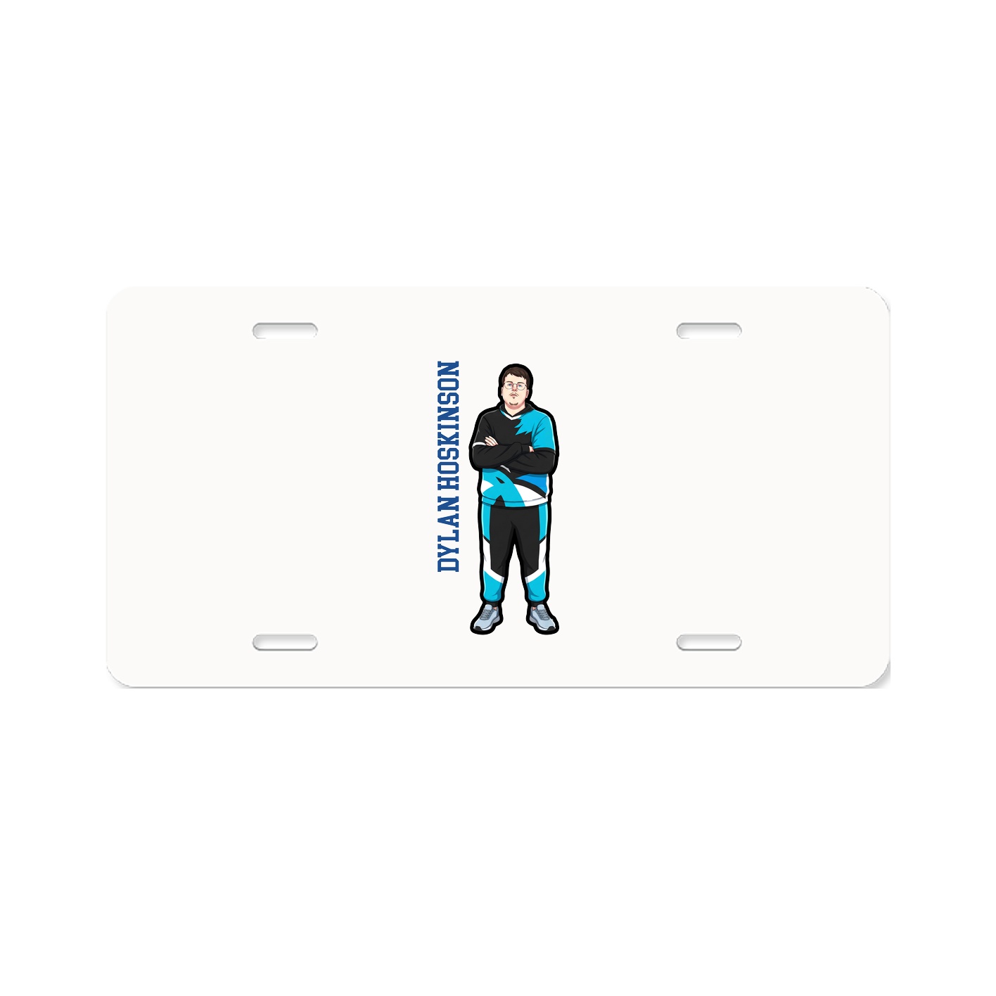 License Plate — Name Vertical in Classic