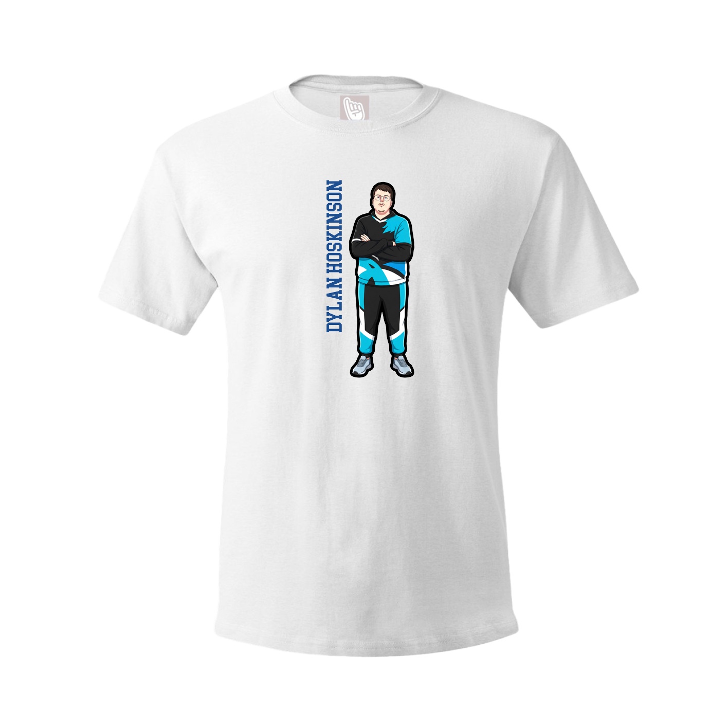Tee — Name Vertical in White