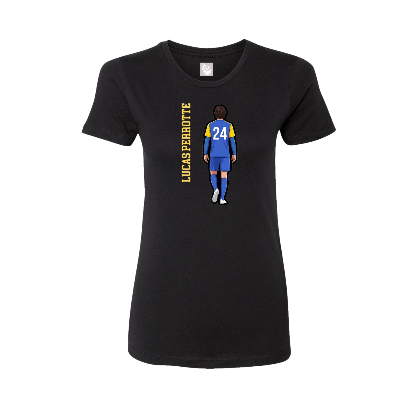 Fitted Women's Tee — Name Vertical in Black