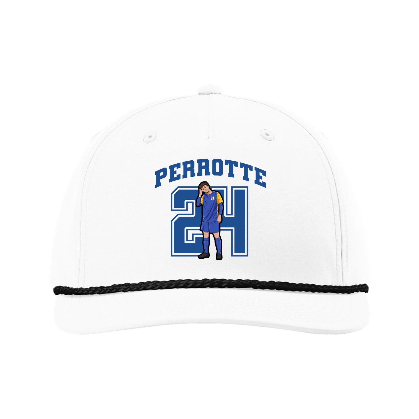 Five-Panel Classic Rope Cap — Number in White