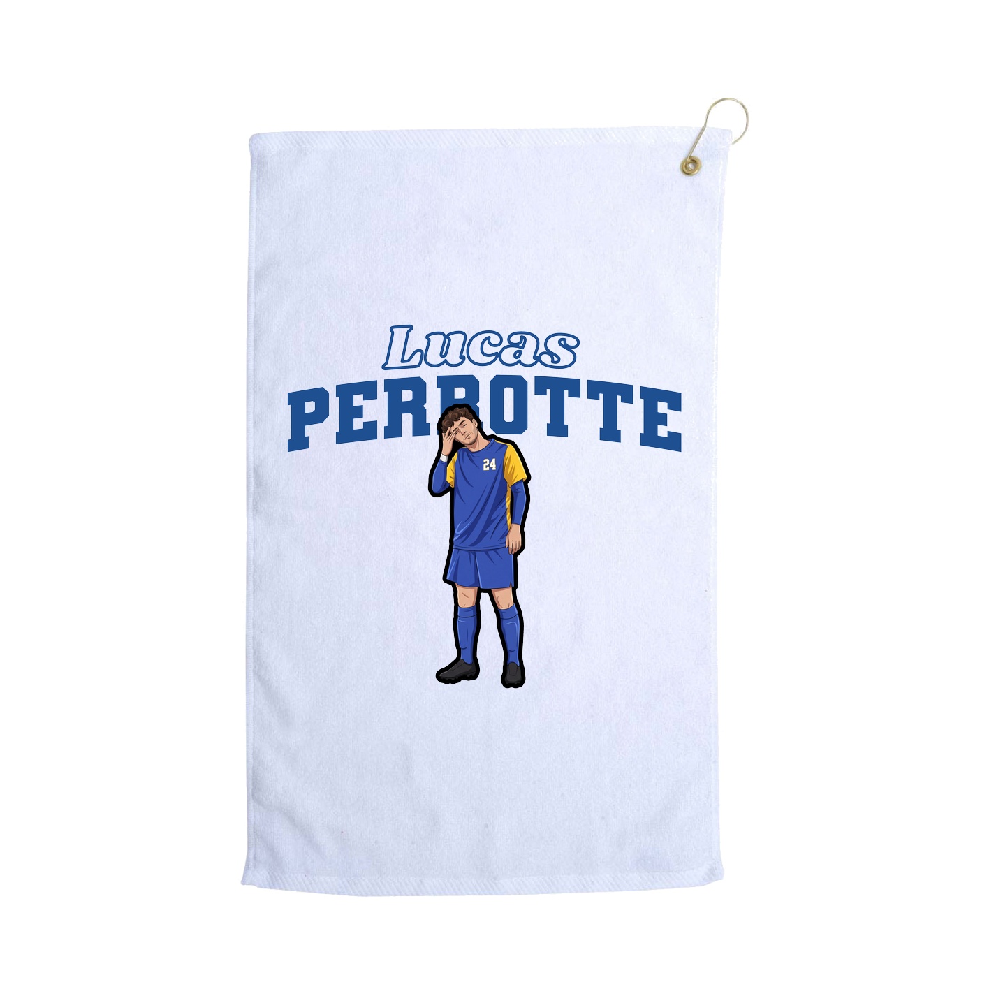 Golf Towel — Name Arch in White