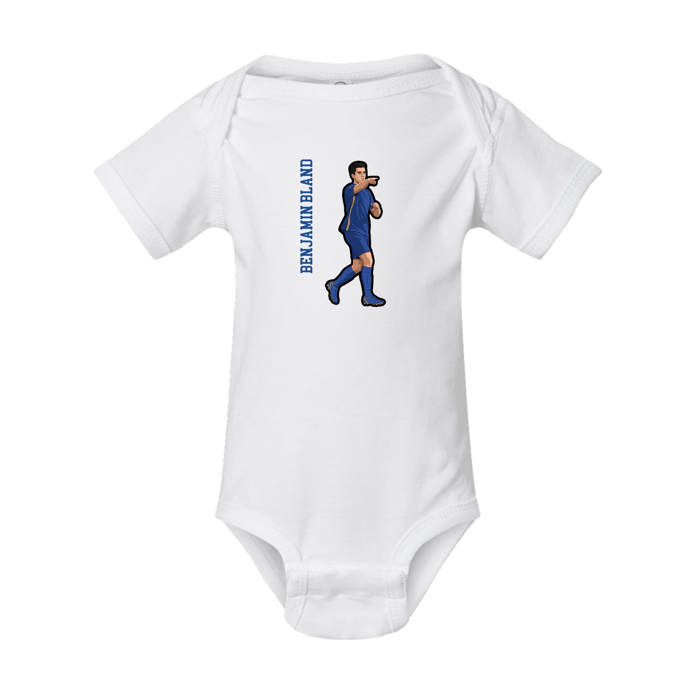 Baby Onesie — Name Vertical in White
