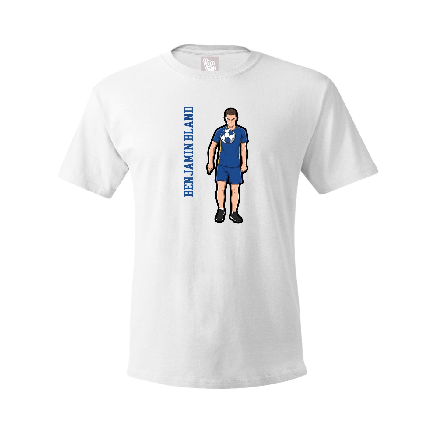 Youth Tee — Name Vertical in White