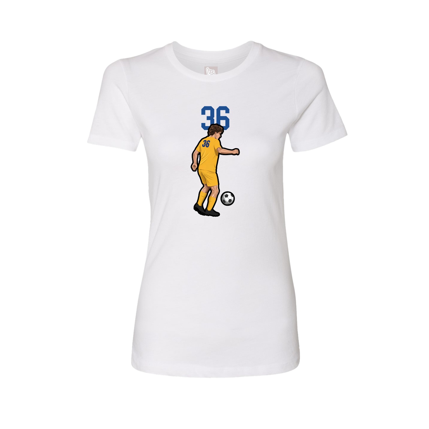Fitted Women's Tee — Number Top in White