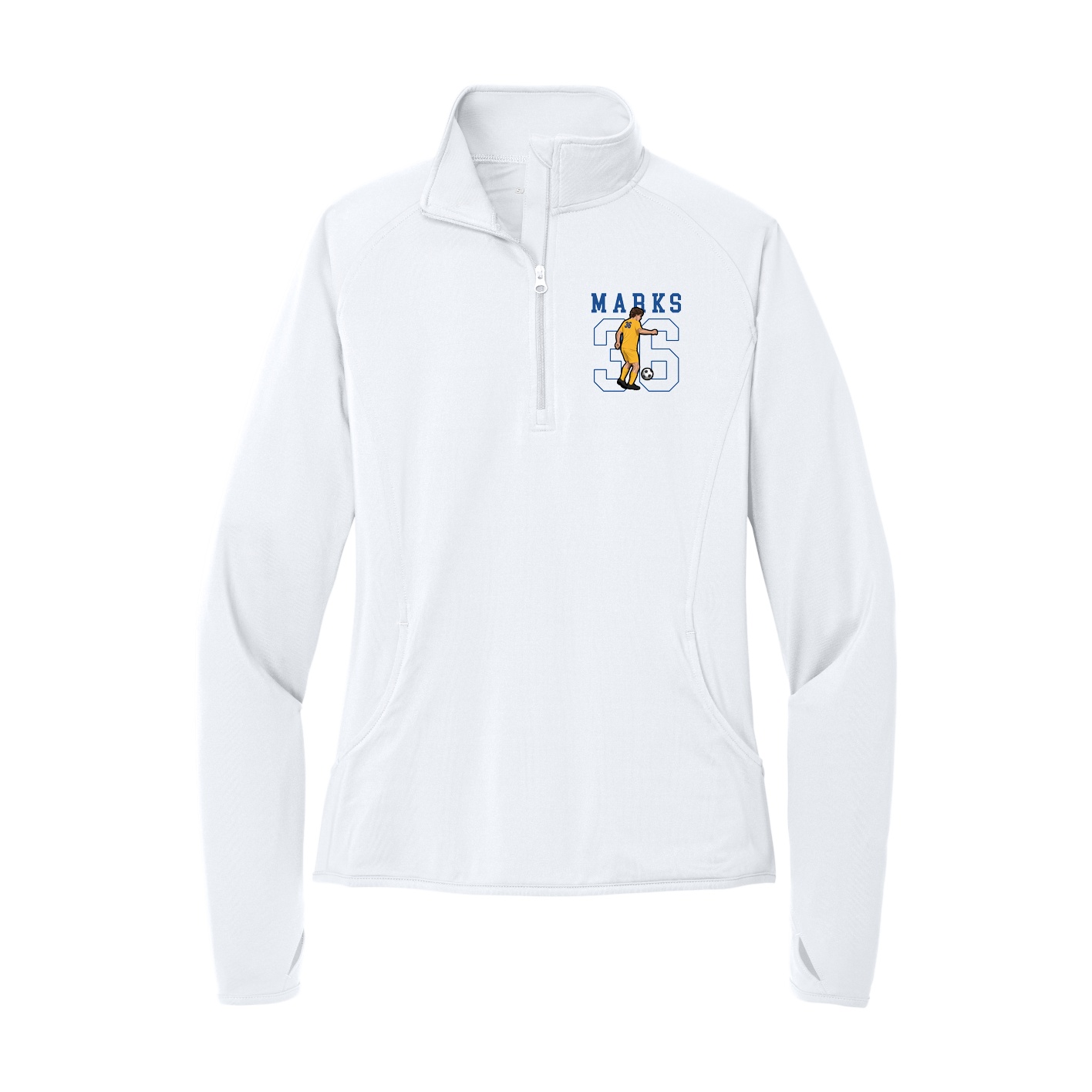 Women's Q-Zip Pullover — Shirsey in White