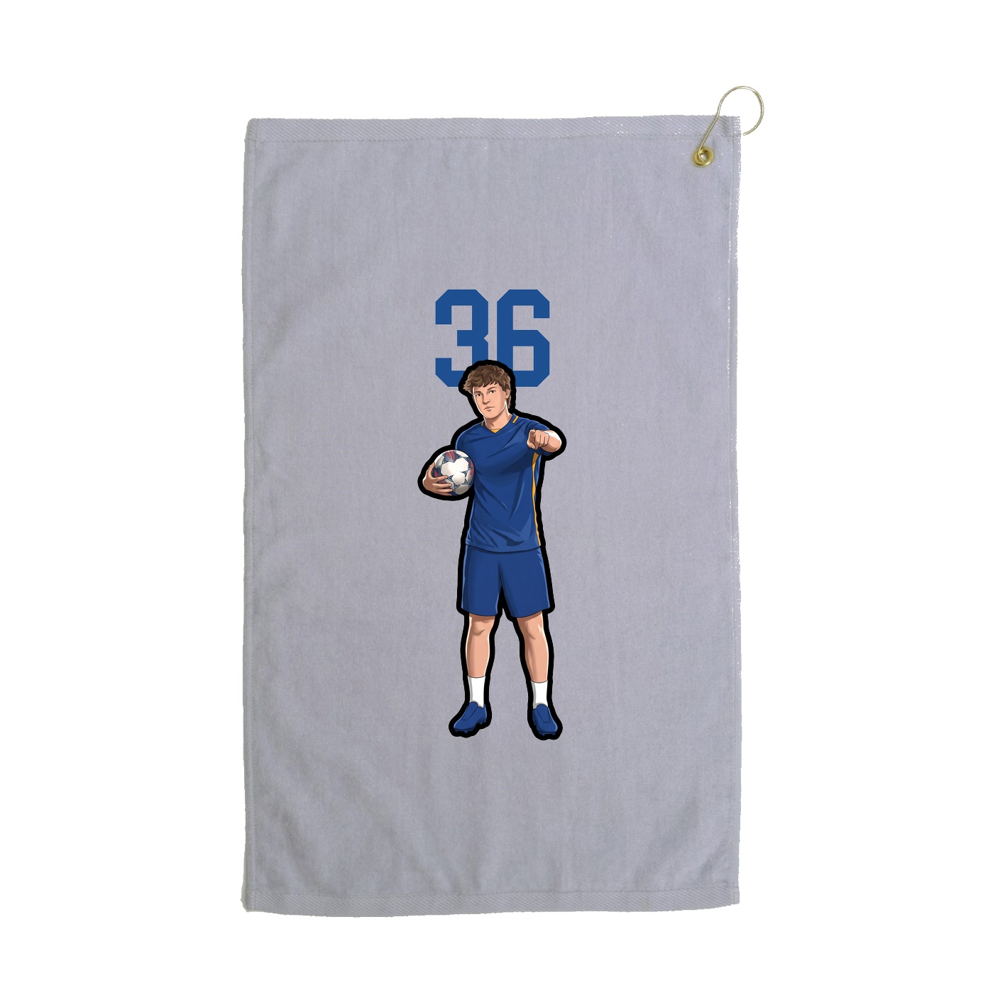 Golf Towel — Number Top in Grey