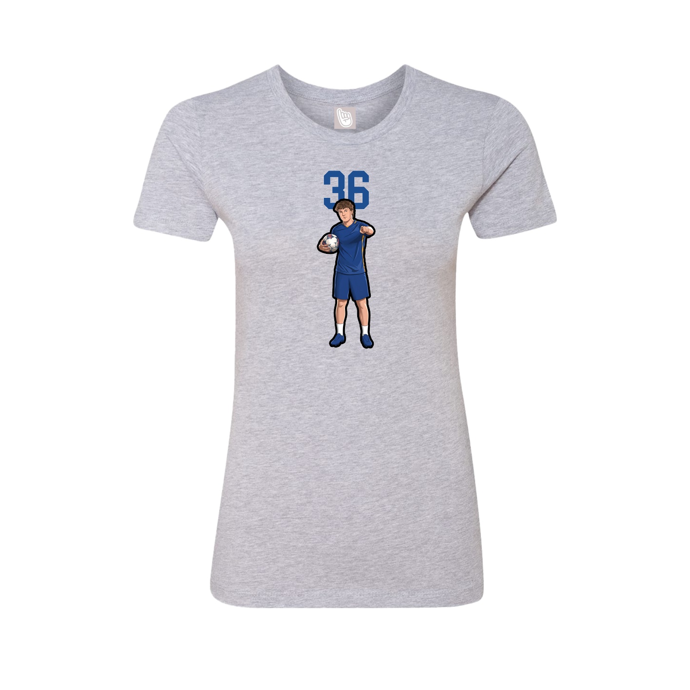 Fitted Women's Tee — Number Top in Grey
