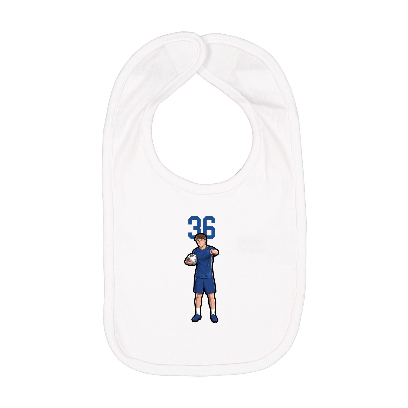 Infant Bib — Number Top in White