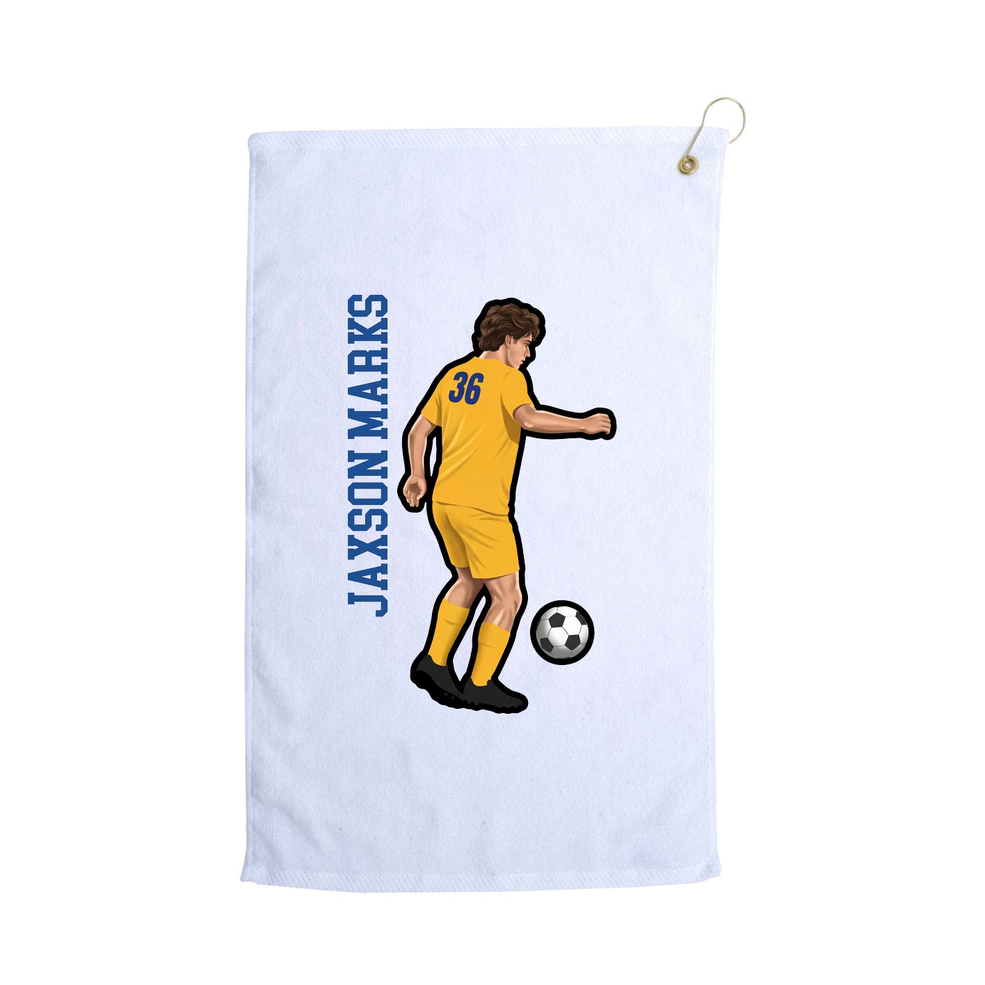 Golf Towel — Name Vertical in White
