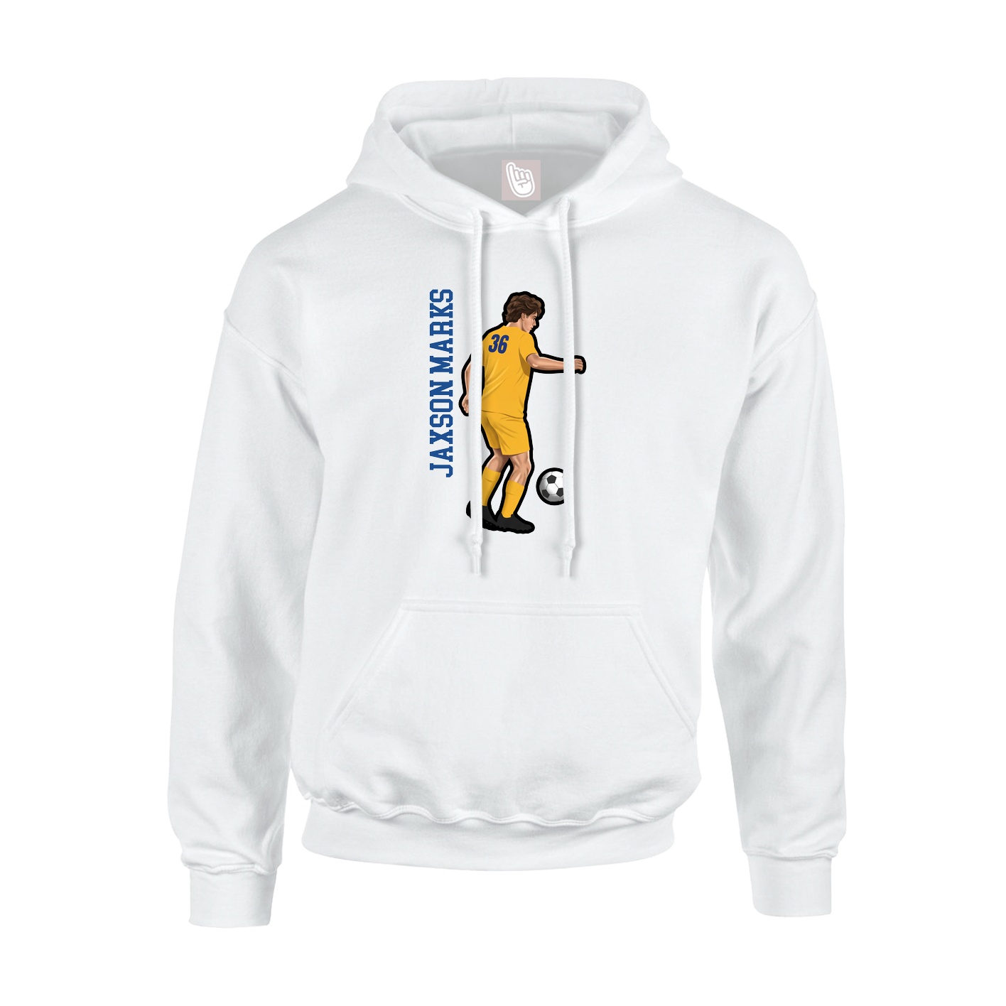 Youth Hoodie — Name Vertical in White