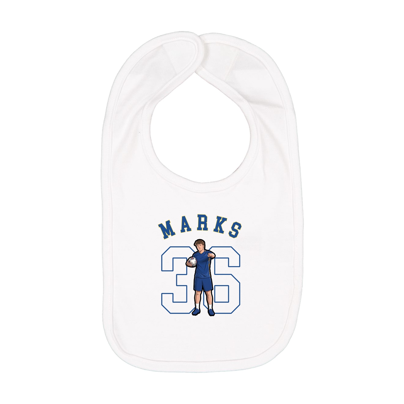 Infant Bib — Shirsey Arch in White