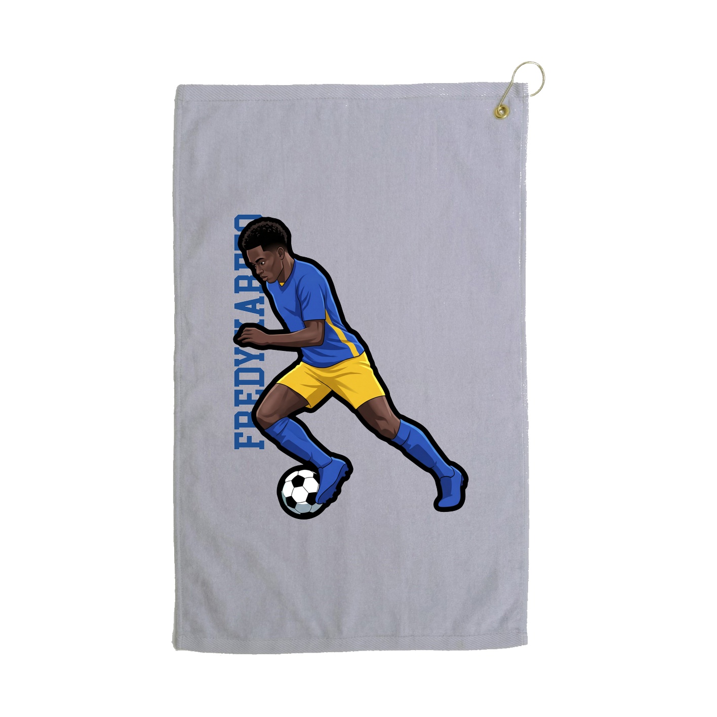 Golf Towel — Name Vertical in Grey