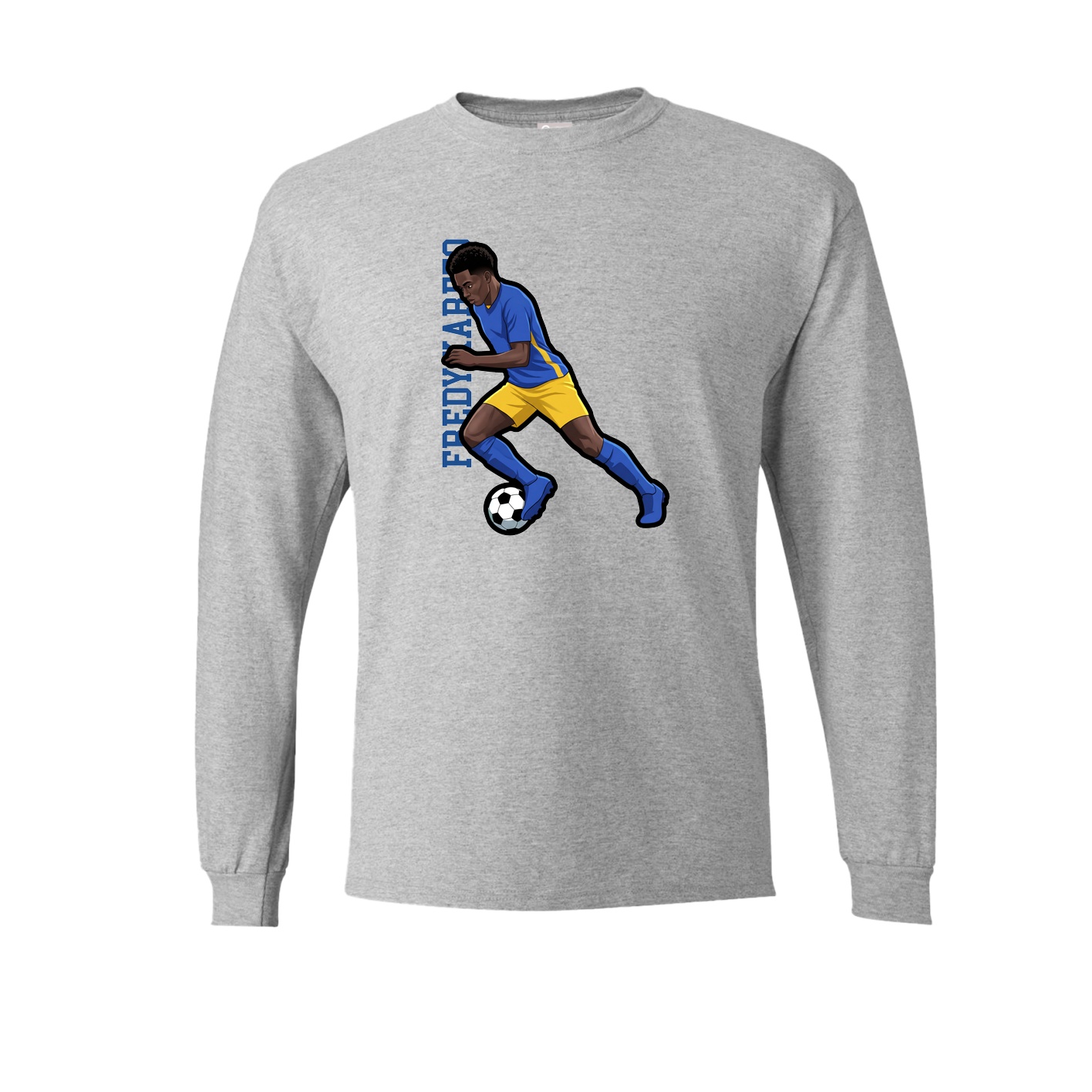 Long Sleeve Tee — Name Vertical in Grey