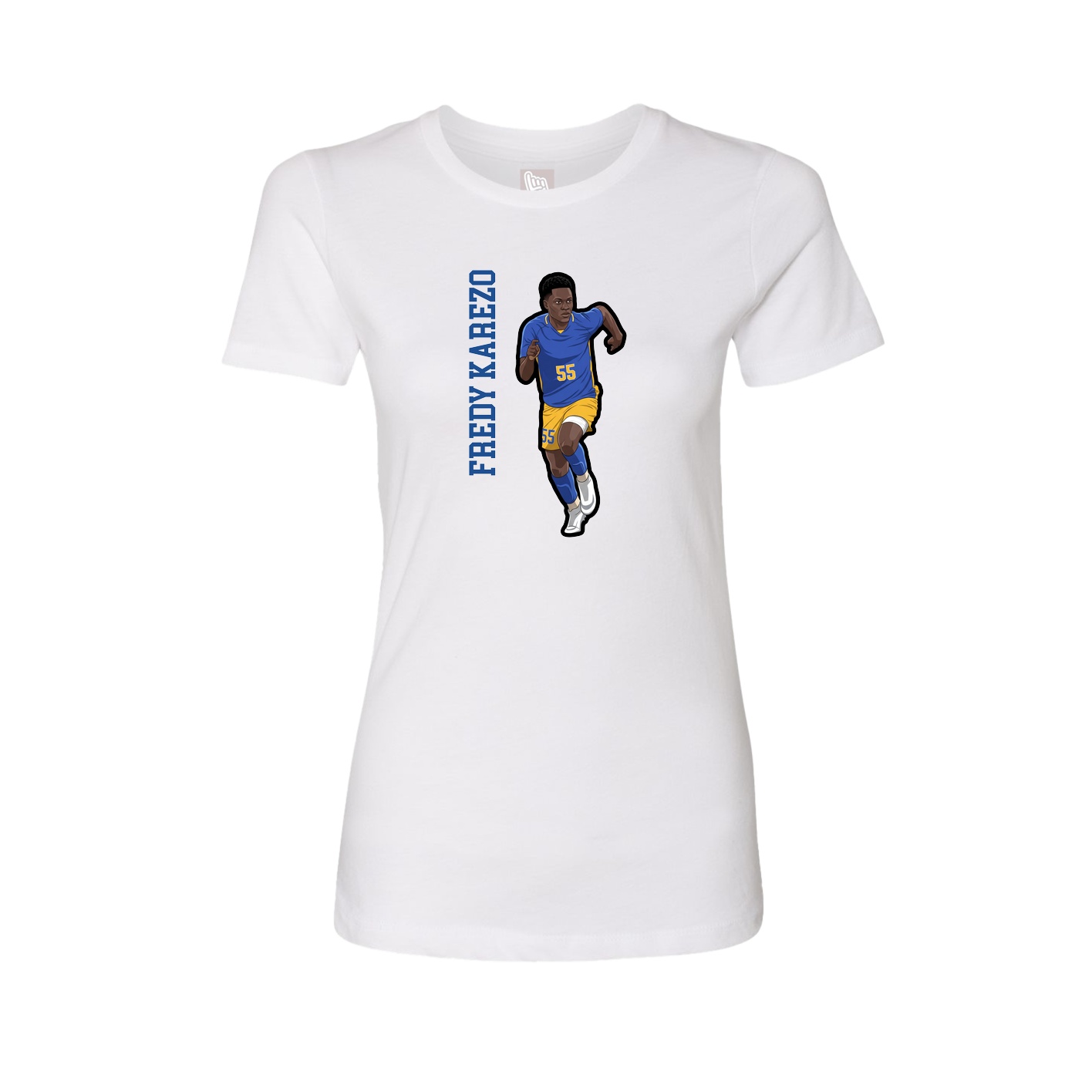 Fitted Women's Tee — Name Vertical in White