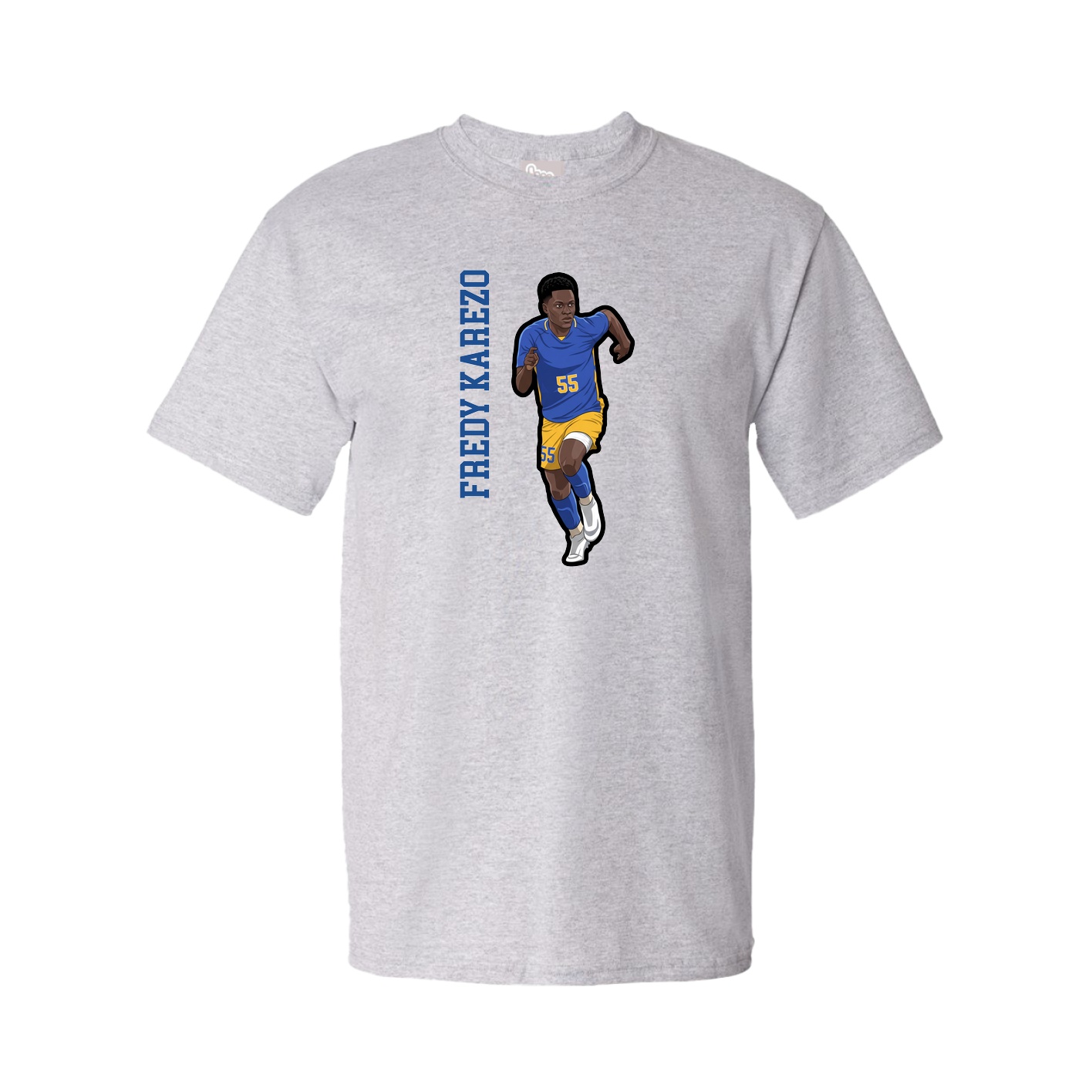Youth Tee — Name Vertical in Grey