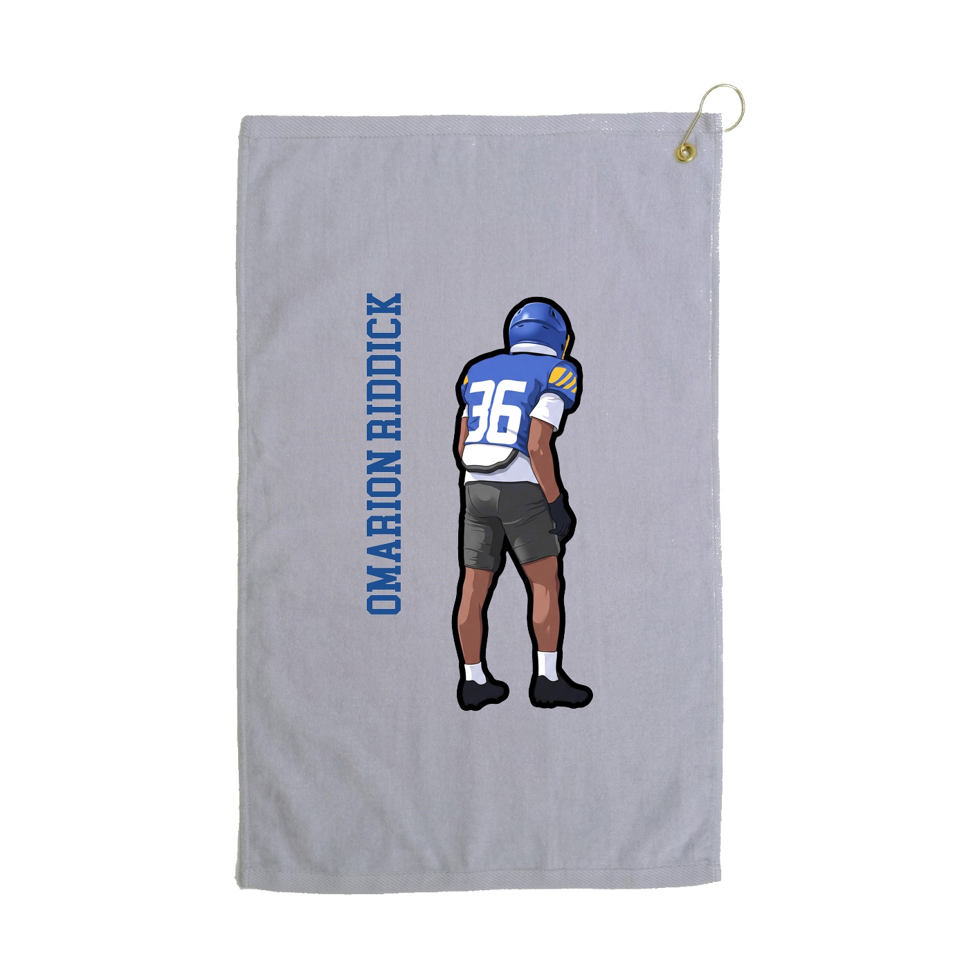 Golf Towel — Name Vertical in Grey