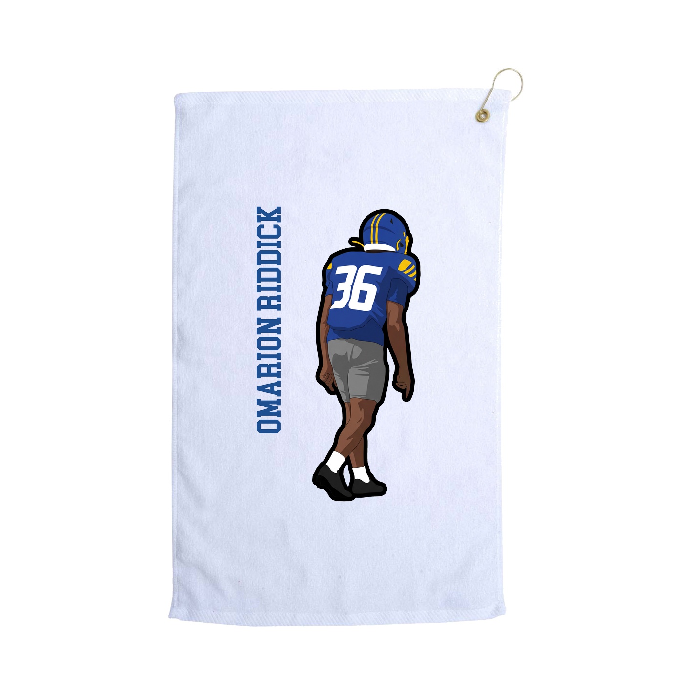 Golf Towel — Name Vertical in White