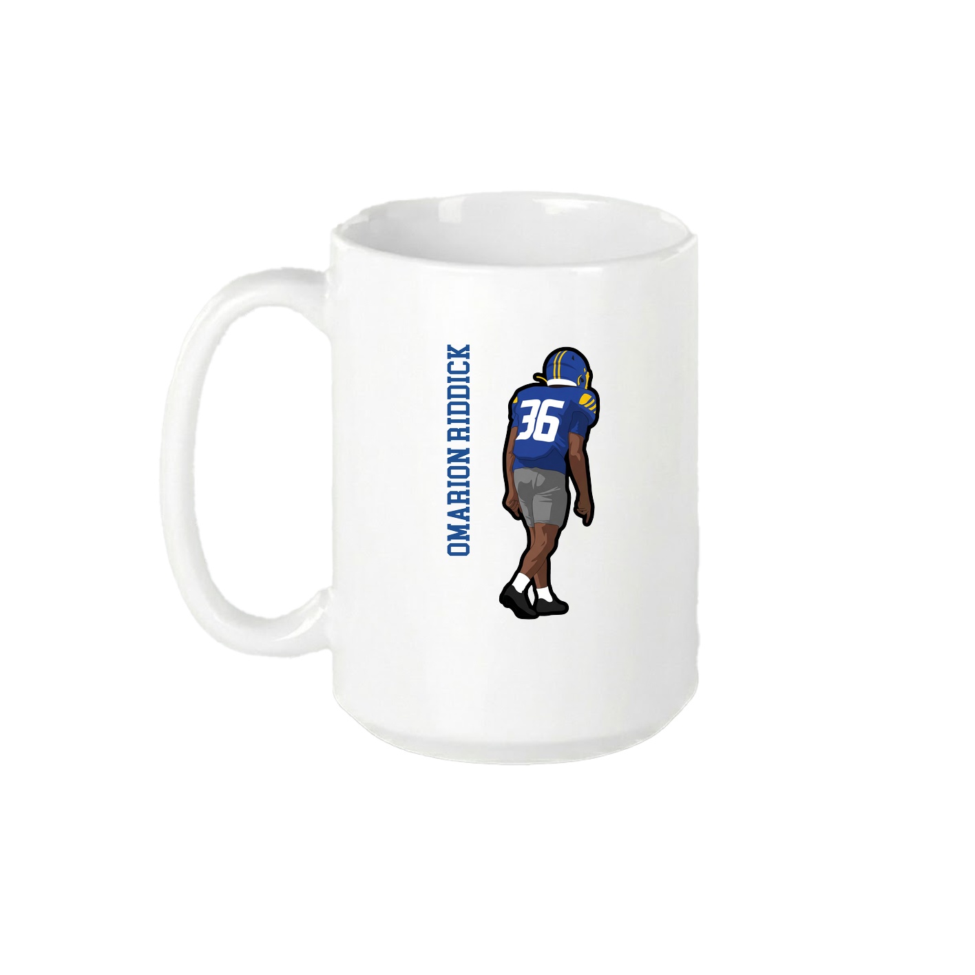 15oz Coffee Mug — Name Vertical in White