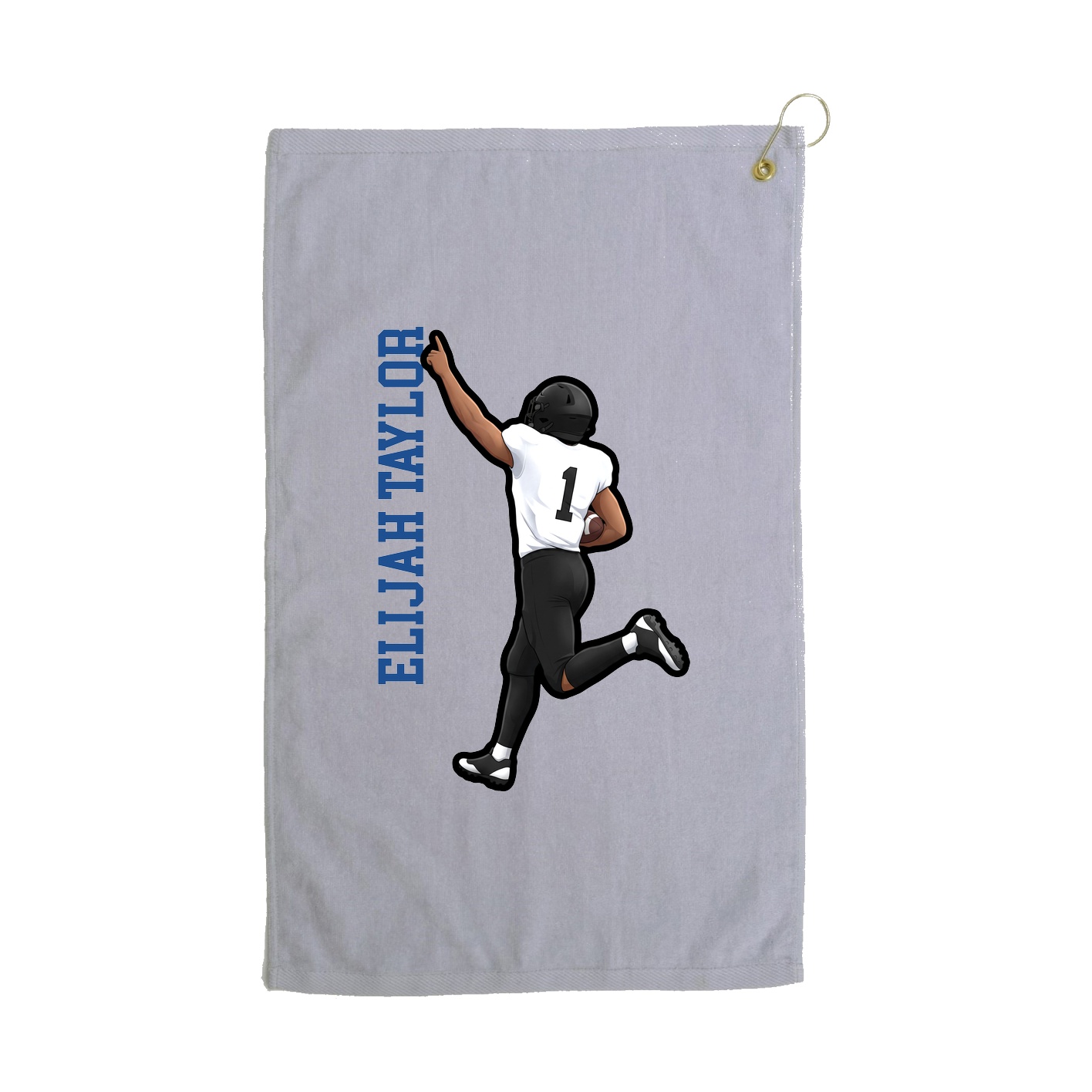 Golf Towel — Name Vertical in Grey