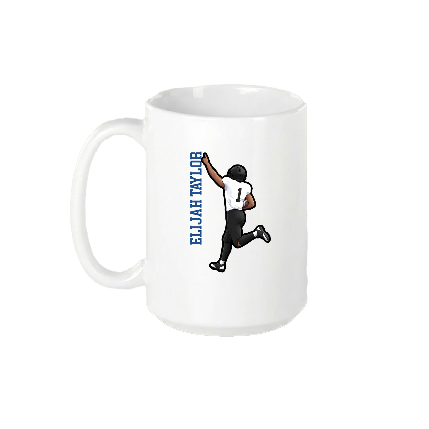 15oz Coffee Mug — Name Vertical in White
