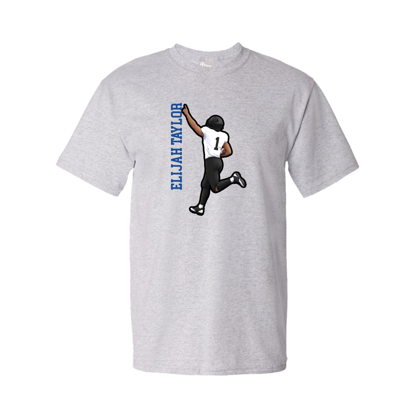 Tee — Name Vertical in Grey