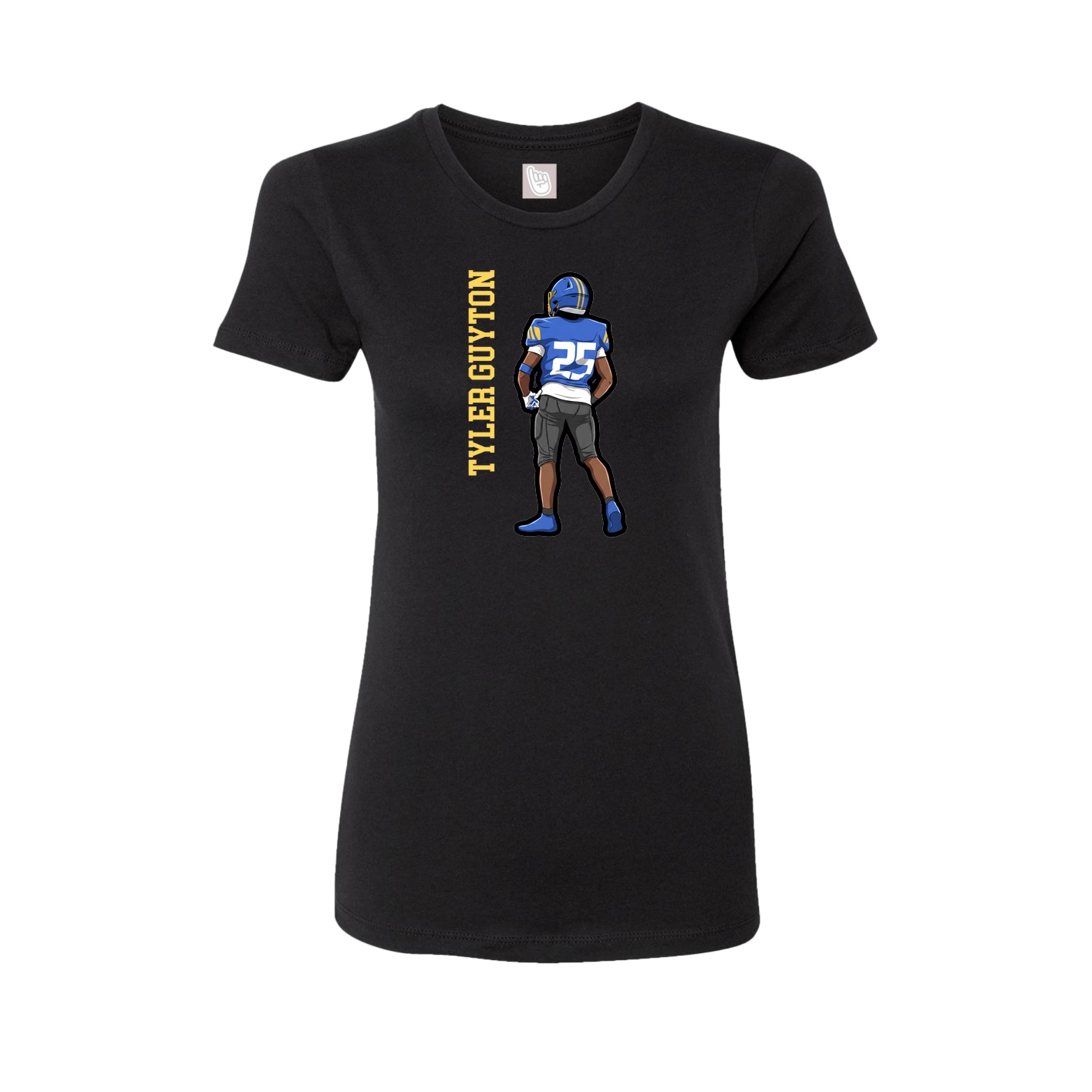 Womens Tee — Name Vertical in Black