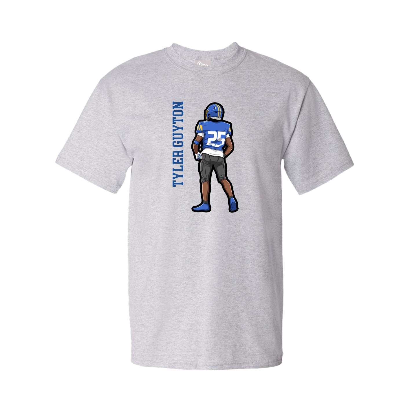 Youth Tee — Name Vertical in Grey