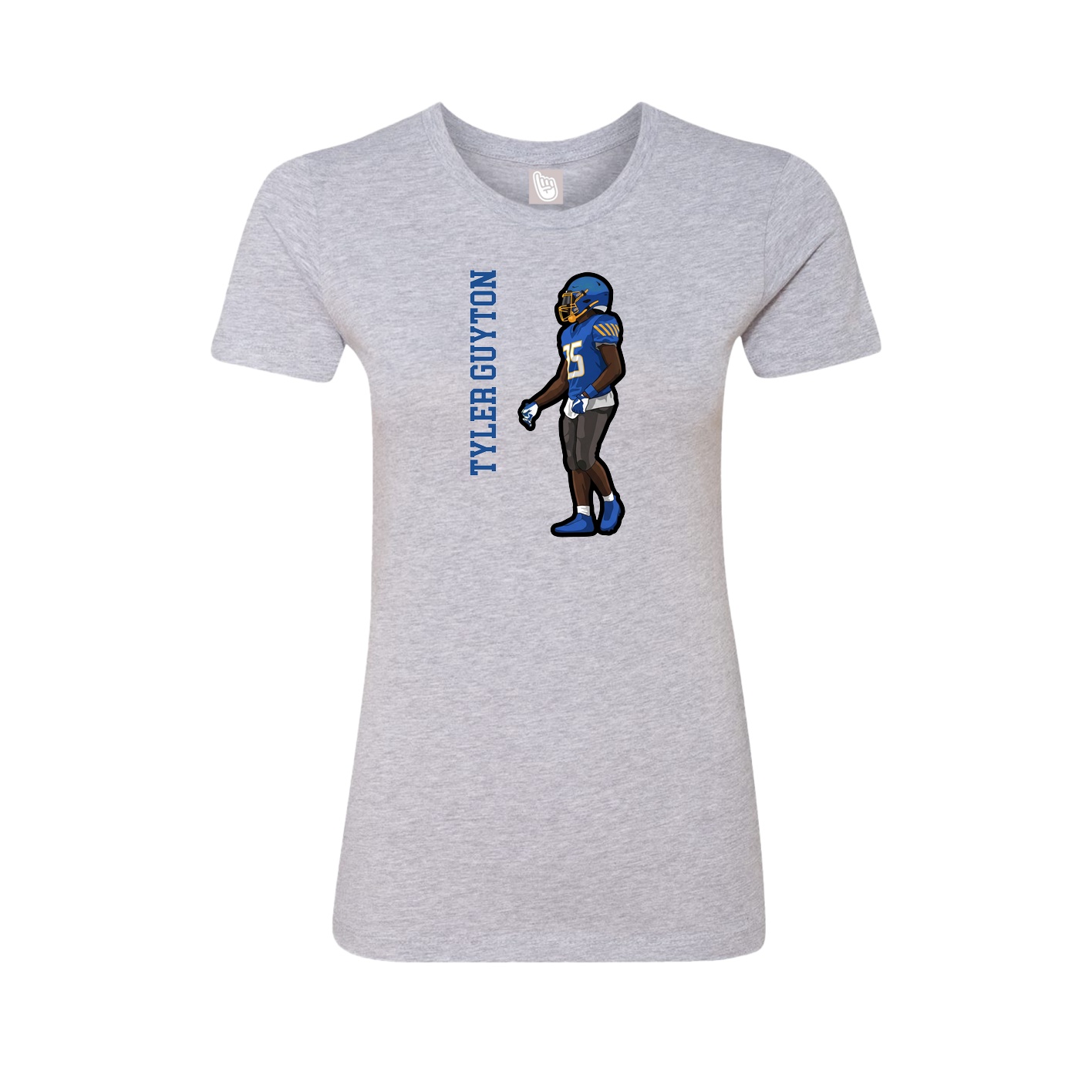 Womens Tee — Name Vertical in Grey