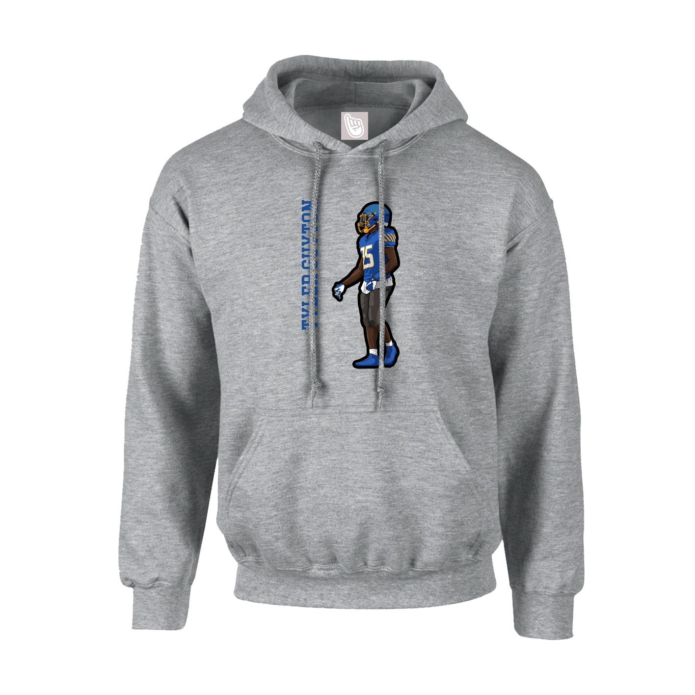 Hoodie — Name Vertical in Grey