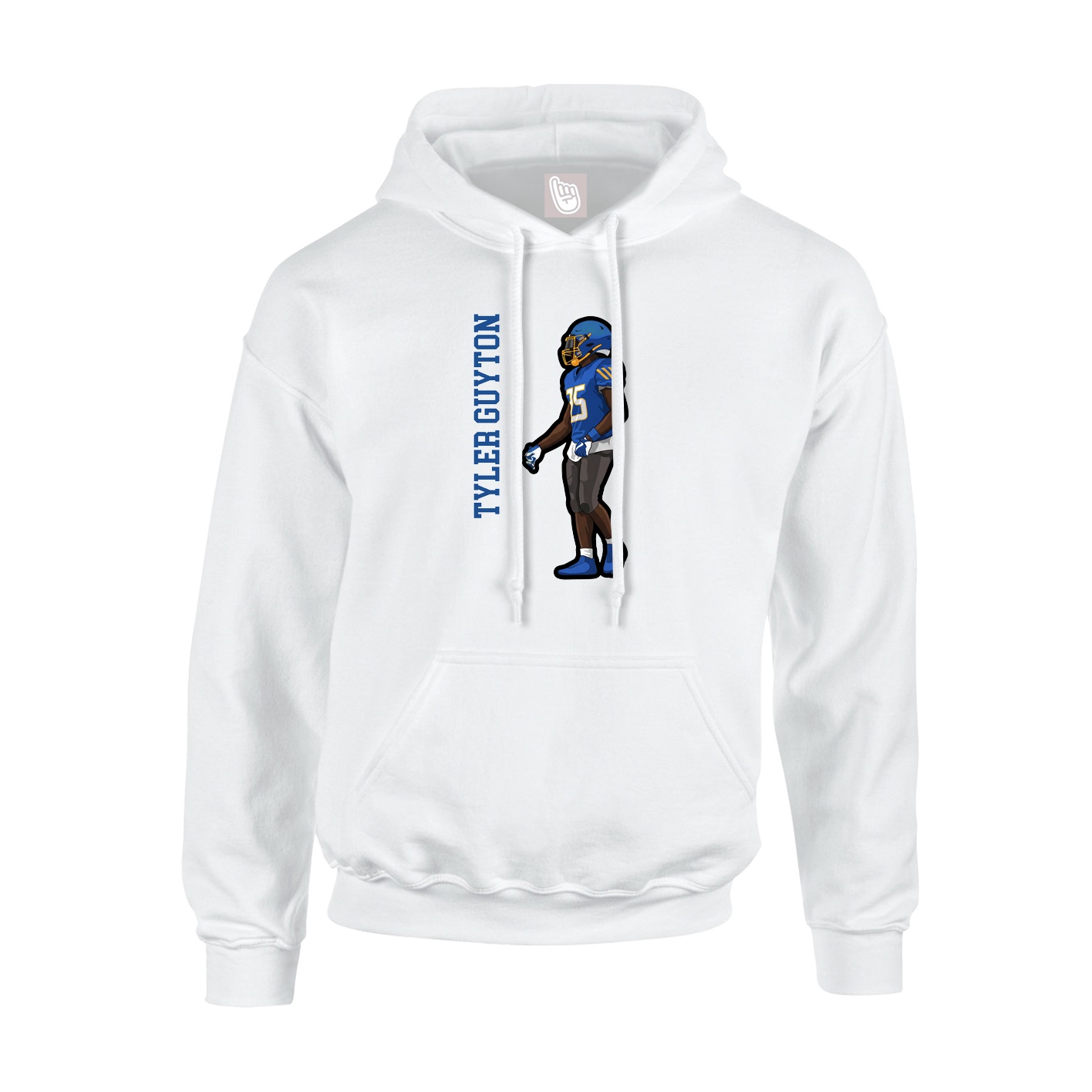 Hoodie — Name Vertical in White