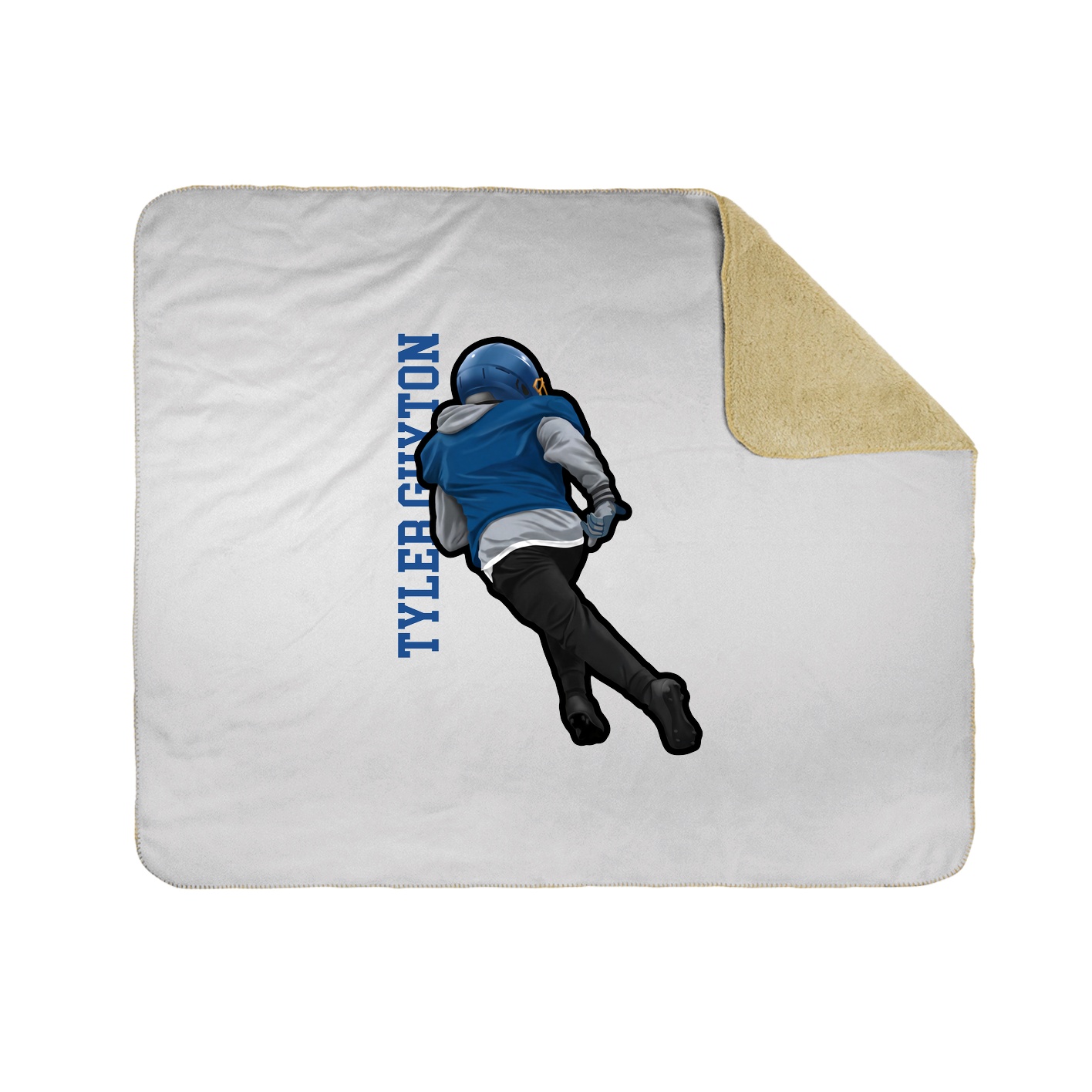 Throw Blanket — Name Vertical in White