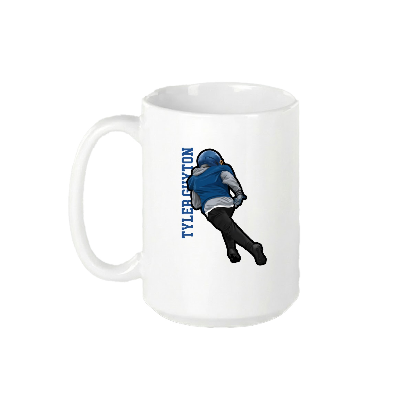 15oz Coffee Mug — Name Vertical in White