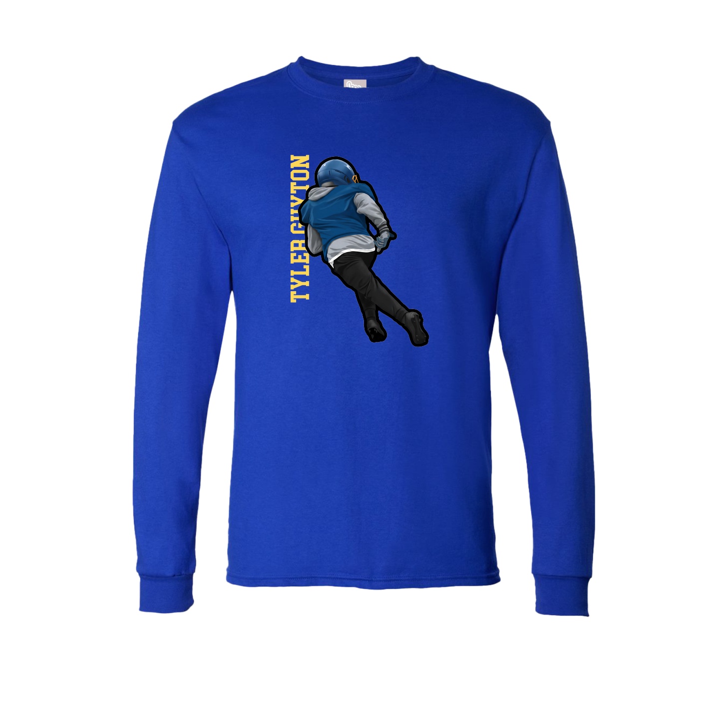 Long Sleeve Tee — Name Vertical in Royal