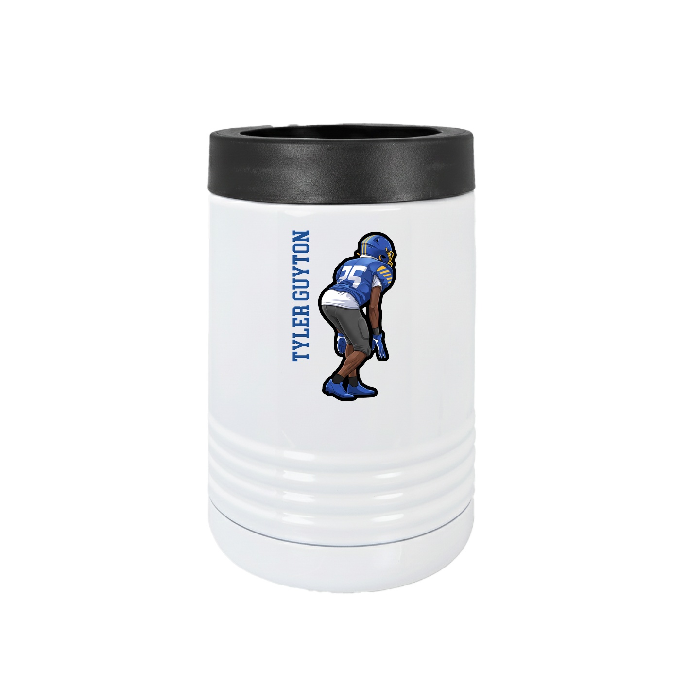 Beverage Holder — Name Vertical in White