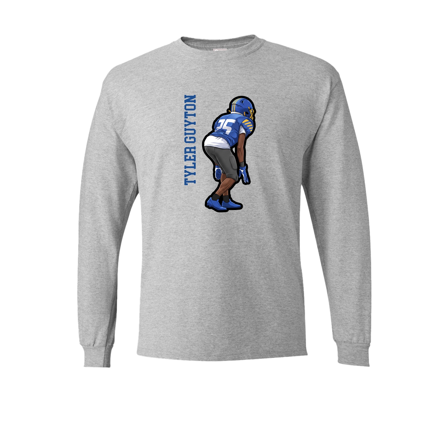 Long Sleeve Tee — Name Vertical in Grey