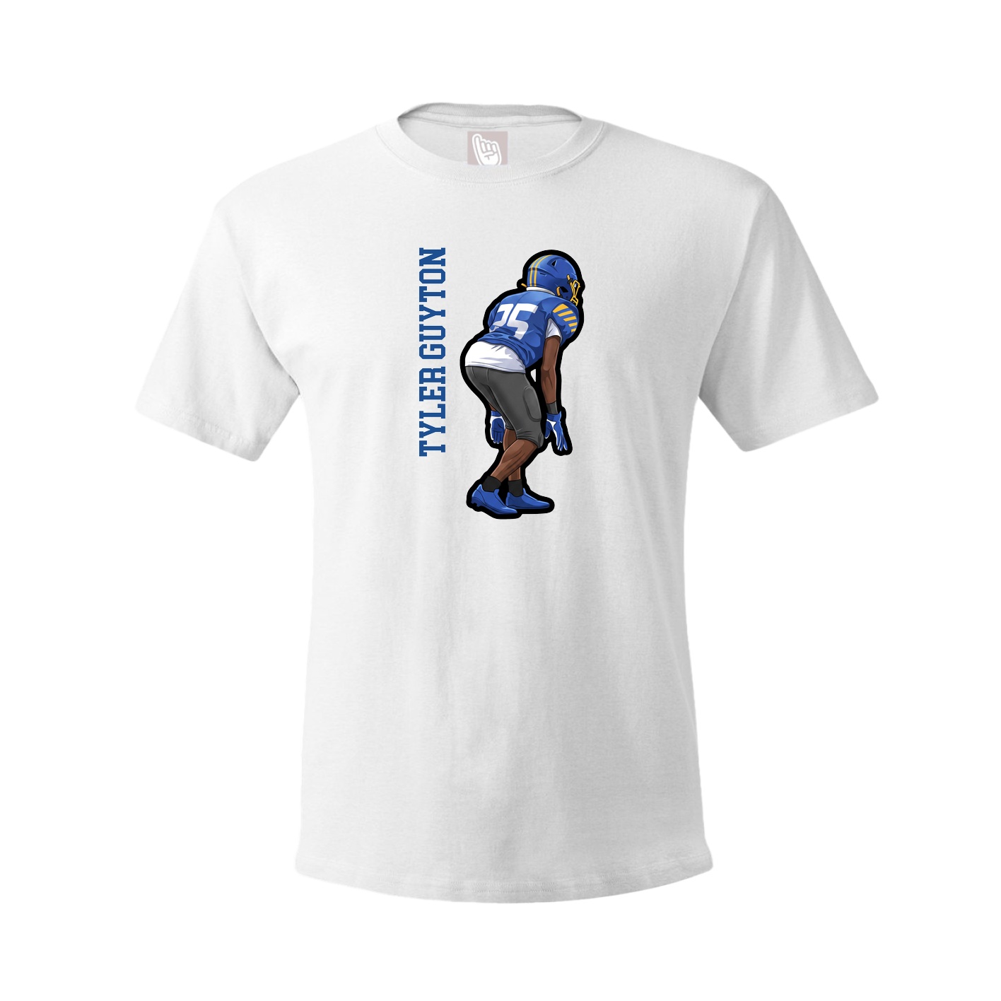 Youth Tee — Name Vertical in White