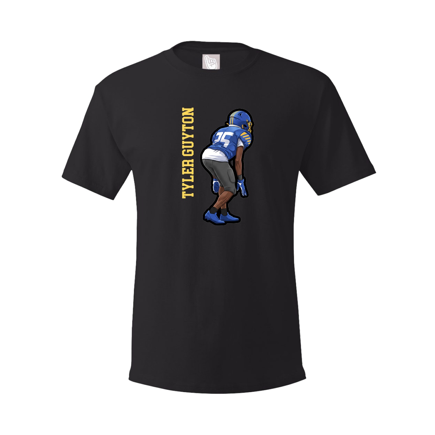 Youth Tee — Name Vertical in Black