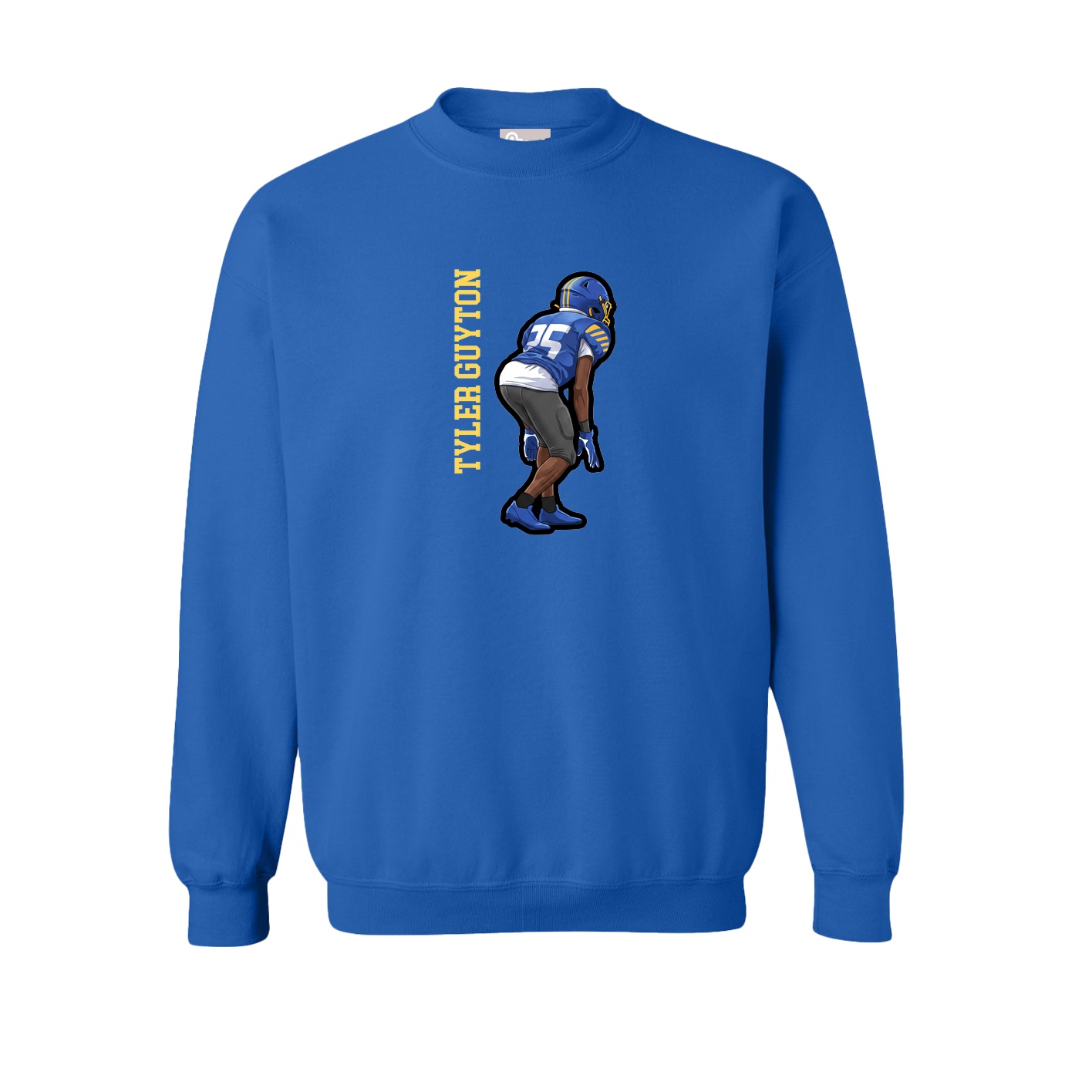 Fleece Crew — Name Vertical in Royal