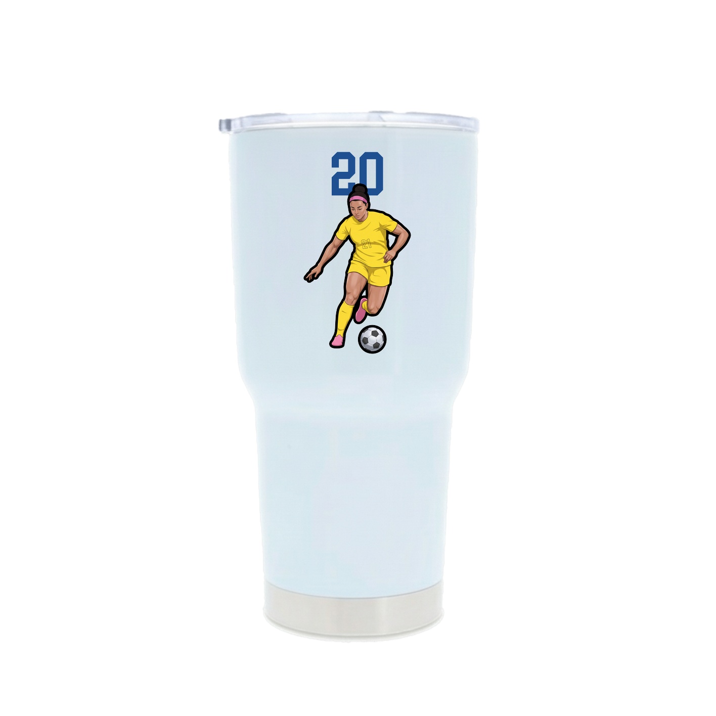 30oz Stainless Steel Tumbler — Number Top in White