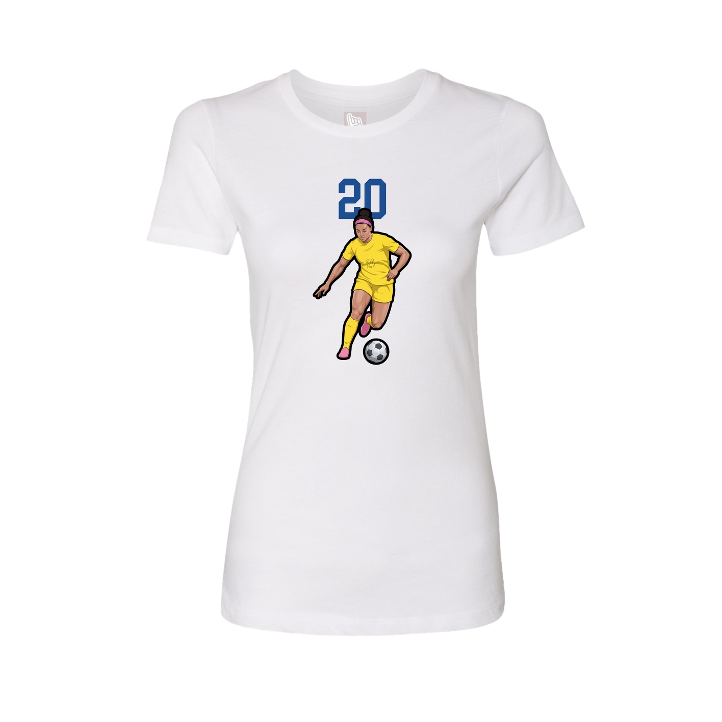 Fitted Women's Tee — Number Top in White