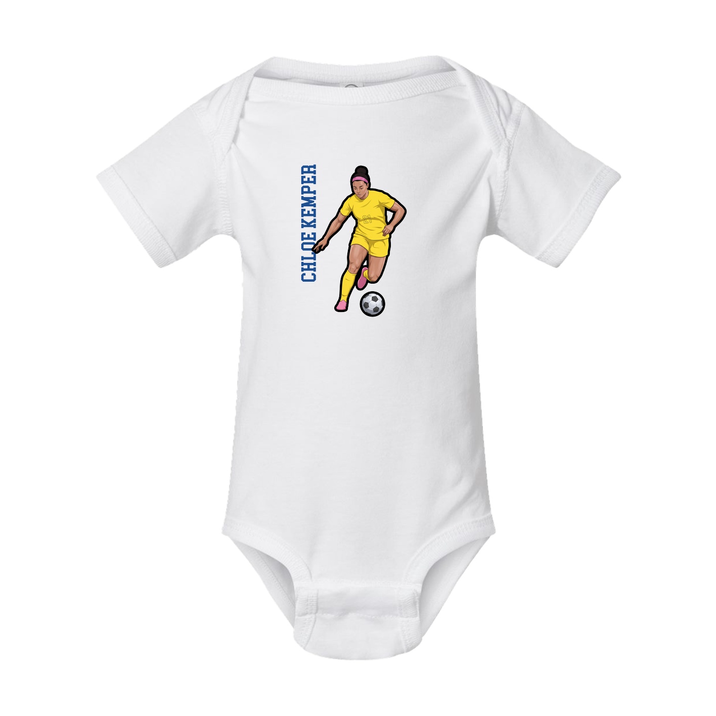 Baby Onesie — Name Vertical in White